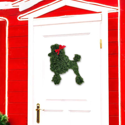 Poodle Dog Wreath Christmas