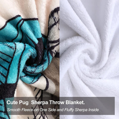 Pug Dog Fleece Blanket