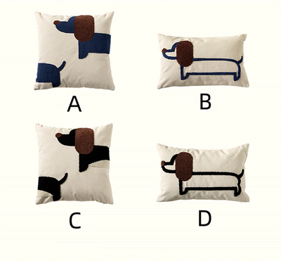 Luxury Embroidered Dachshund Pillow Cases