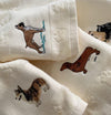 Dog Embroidered Cotton Towel