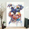 Colorful Schnauzer - Dog Canvas Print